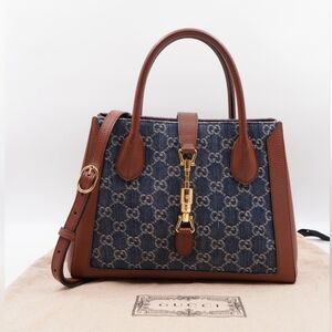 CF08 💟 GUCCI Jackie GG Denim and Leather Medium